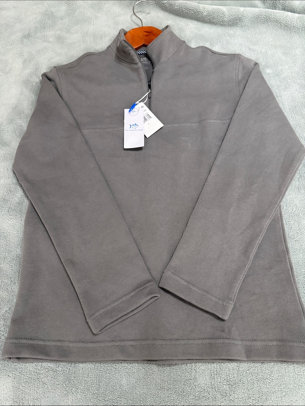 Southern Tide Gray Kids Quarter-Zip Pullover Hoodie